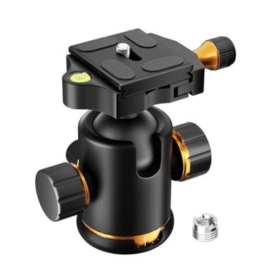 Imagem de EMART Cabeça esférica de tripé de metal de 36 mm, suporte de cabeça esférica panorâmica de 360° com placa de liberação rápida Arca de 1/10.2 cm para tripé, monopé, câmera de vídeo DSLR e telescópio