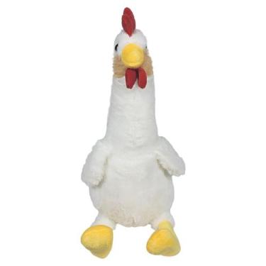 Imagem de Galinha De Pelúcia Peludinha Sentada 33Cms - Branco - Tuka Toy
