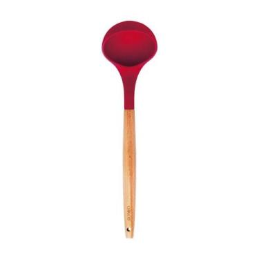Imagem de Concha Silicone Bambu 32cm Utensílio Cozinha Feijão Sopa - Univendas, 