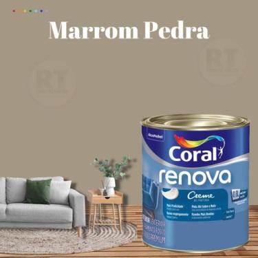 Imagem de Tinta Parede Marrom Acrílica Fosca Renova 800ml - Coral, MARROM PEDRA