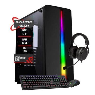 Imagem de Pc Gamer Intel Core I7 3 Gtx 1050 16Gb Ram Hd 1Tb Ssd 120Gb - Tech Fus