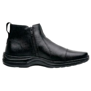 Imagem de Botina Bota Masculina Confortável Zíper Couro Legímo (Preto, BR, Adulto, Numérico, 41)