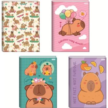 Imagem de Caderno Brochura 1/4 Capa Dura Capyvibes 80 Folhas Pacote com 5 Unidad