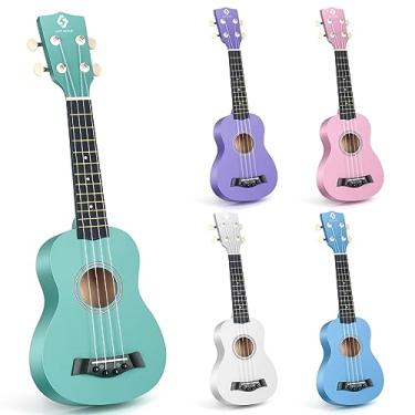 Imagem de Ukulele Soprano para Iniciantes, Ukulele Havaiano 53 cm Basswood, 4 - Cordas Ukulele Guitarra para Crianças Adulto Estudante, Verde