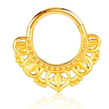 Imagem de Vankula Anel de septo de 16G/8 mm, hipoalergênico, segmento de nariz, brincos de cartilagem, piercing corporal, para DaithTragus Rook, homens e mulheres, 1.2mm(16G)*8mm, Metal, Sem Pedra Preciosa