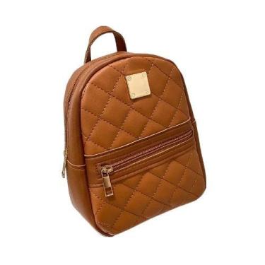 Imagem de Mini Bolsa Mochila Ombro Couro PU Feminina Adulto Infantil - Modas Fag