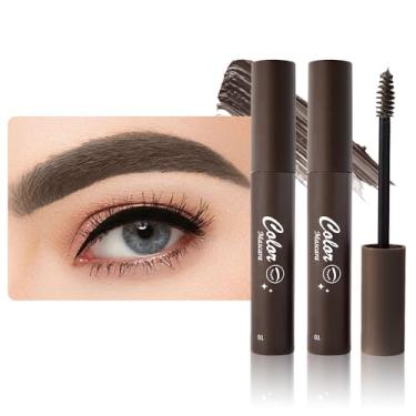 Imagem de BINGBRUSH 2 peças de rímel de sobrancelha, espessamento colorido, escultura rápida para sobrancelhas, impermeável, à prova de transferência, pincel para preencher sobrancelhas e cobrir cabelos