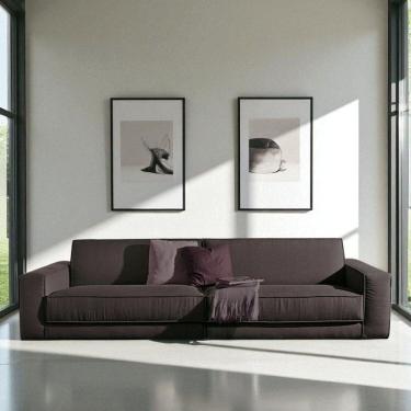 Imagem de Sofá 2 Lugares King-size Revestimento em Sarja 266cm Marrom