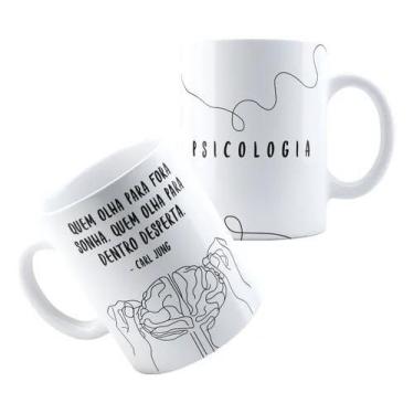 Imagem de Caneca Xícara de Porcelana Cerâmica  Profissão Psicologia Psicológo Ps