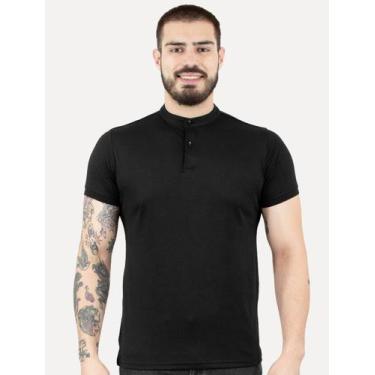 Imagem de Polo Masculina Piquet Gola Padre Lisa Preta - Dixen, L/G