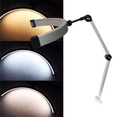Imagem de Luminaria Estetica Meia Lua Mesa Arco 3 Tons Ajustavel Suporte Maquiag