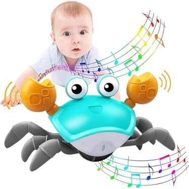 Imagem de Brinquedo Caranguejo Siri Fujão Infantil com Música e Sensor – Brinquedo Educativo a Pilha para Bebês e Crianças bebe 0 a 6 meses
