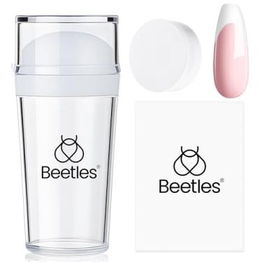 Imagem de Beetles Kit de carimbos de unhas de silicone com ponta francesa de silicone com cabeças e raspadores de reposição de silicone macio para manicure em casa, presentes de salão de beleza para meninas