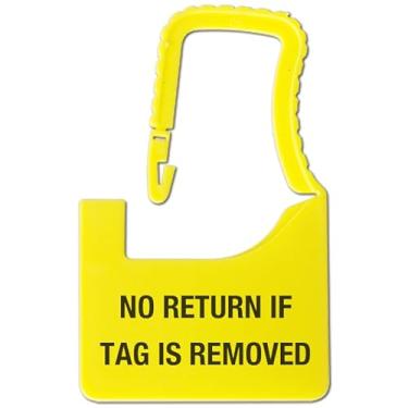 Imagem de 100 peças de etiqueta de segurança de plástico sem devolução se a etiqueta for removida marcador de etiqueta para roupas sapatos bolsa logística