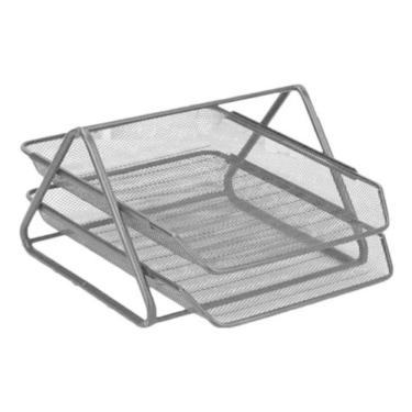 Imagem de Organizador Mesa Escritório Bandeja Documento Papel A4 Metal