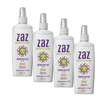 Imagem de Repelente de insetos zaz spray 130ml - kit 4 unidades
