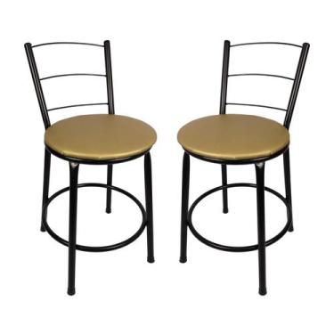 Imagem de Kit 2 Banqueta Baixa 3 Arames Para Cozinha, Balcão e Bancada - ESPAÇO 