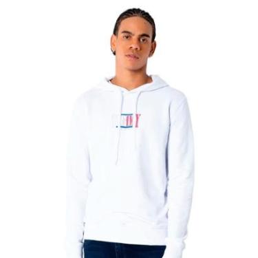 Imagem de Moletom Tommy Jeans Masculino Regular Hoodie Essential Graphic Branca-Masculino