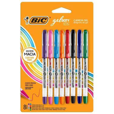 Imagem de BIC Canetas em Gel Ponta Fina 0,5mm Gelocity 8 Cores