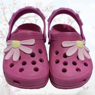 Imagem de Sandália Infantil Feminina Babuche Estampa de Flor Leve e Confortavel 