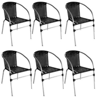 Imagem de Kit 6 Cadeiras Pool Alumínio Fibra Sintética Gourmet Acesse Móveis, Pr
