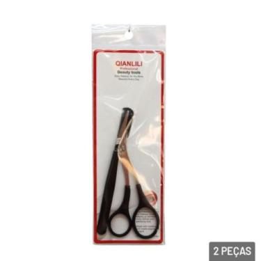 Imagem de Tesoura e Pinça Para Sobrancelha 2 Peças Color - TINGS