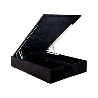 Imagem de Base Bau Sommier Physical Queen Camurça Preta Da Ortobom 158x198x39 cm