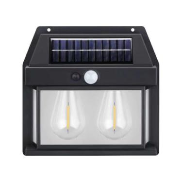 Imagem de LumináRia Solar Com Sensor De Movimento | LâMpada à Prova D'áGua Para Parede | Ideal Para Jardim E Casa(MT140 G (Preta),1UNI)