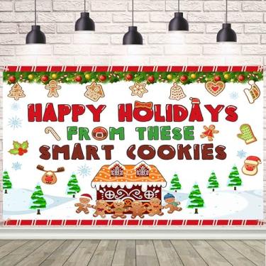 Imagem de AIBIIN 2,1 x 1,5 m decoração de festa de sala de aula de Natal faixa de gengibre de inverno faixa de gengibre casa de pão de gengibre pendurado pano de fundo para inverno, férias, escola, interior e