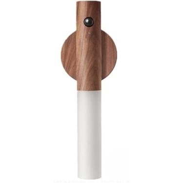 Imagem de Luminaria Led Recarregável via Cabo USB Com Sensor de Movimento Arandela de Madeira Parede Minimalista Mesa Magnética