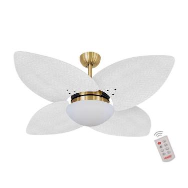 Imagem de Ventilador De Teto Dourado 4 Pás Branco 127v C/ Controle