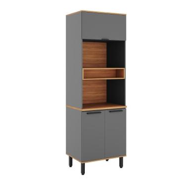 Imagem de Paneleiro Torre Quente Castanha 700mm P/ Micro E Forno 3 Portas - Cinza freijó