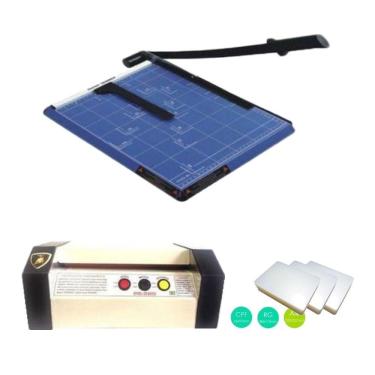 Imagem de Kit Plastificadora Ps-280, Polaseal Rg,Cpf,A4 E Guilhotina