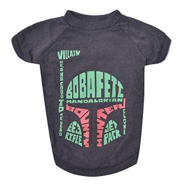 Imagem de Star Wars Camiseta para cães Boba Fett da for Pets | Camiseta macia e confortável para cães de tamanho médio, roupas e acessórios laváveis na máquina
