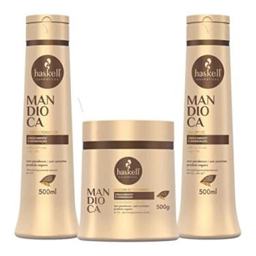 Imagem de Kit Haskell Mandioca Shampoo 500ML Condicionador Mascara