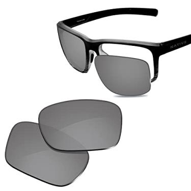 Imagem de Glintbay Lentes de óculos de sol de substituição 100% precisas para Native Wells XD9001, Espelhado prateado metálico polarizado, Small