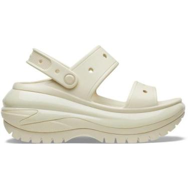 Imagem de Sandália crocs classic mega crush plataform sandal bone, 36, Bone