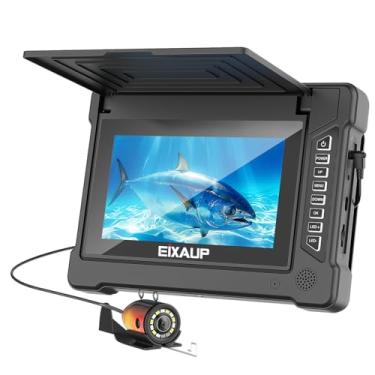 Imagem de EIXAUP Câmera subaquática de pesca, monitor HD IPS de 7 polegadas 1200TVL IP68 câmera à prova d'água com 6 peças de luzes LED + 6 peças de luzes infravermelhas, ângulo amplo de 165° para pesca no gelo