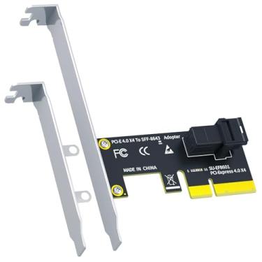 Imagem de GLOTRENDS SF01 SFF-8643 (Mini-SAS HD) para cartão adaptador PCIE 4.0 X4, suporte regular e de baixo perfil