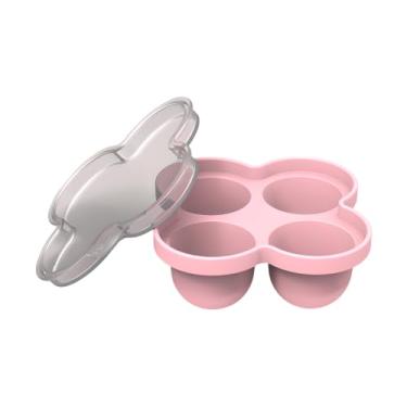 Imagem de Bandeja Organizadora de Alimentos com Tampa, Recipiente Multiuso para Geladeira e Freezer, Forma de Gelo Durável, Modelo RU016-ROSA