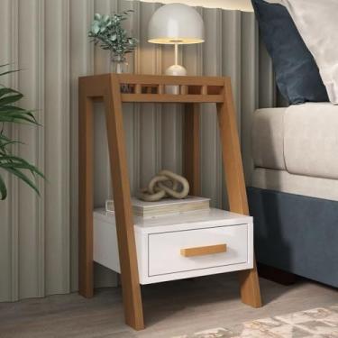 Imagem de Cómoda de cabeceira com gavetas de design moderno mesa de cabeceira para quarto 60x34x36cm(Branco)