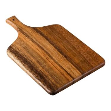 Imagem de SOFE Tábua de corte de madeira de nogueira com alça, tábua de servir queijo retangular, tábua de cortar madeira, tábua de cozinha de charcutaria, bandejas decorativas para servir alimentos, pão