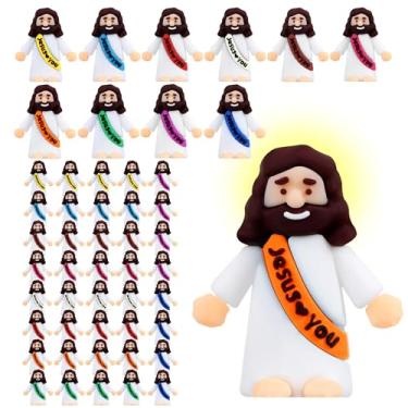 Imagem de ORALSO 50 bonecos do Pequeno Jesus a granel – Mini estatuetas de Jesus "Jesus Loves You" em 10 cores, estátuas de Jesus para o Natal, Páscoa, Eventos Religiosos e Presentes Cristãos (50)