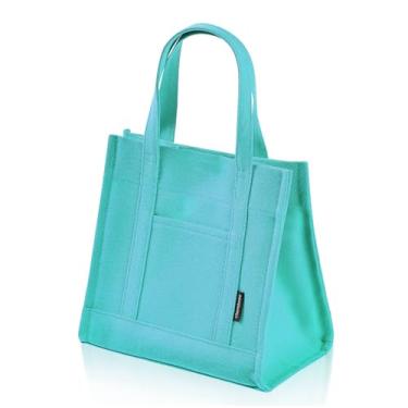 Imagem de Chamboise Mini sacola – Bolsa de lona elegante e compacta com fecho de pressão, ideal para uso diário e passeios casuais, Esmeralda (lona resistente – autônoma)