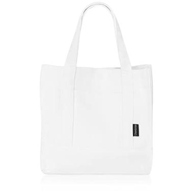 Imagem de Chamboise Mini sacola – Bolsa de lona elegante e compacta com fecho de pressão, ideal para uso diário e passeios casuais, Branco (lona macia), Small