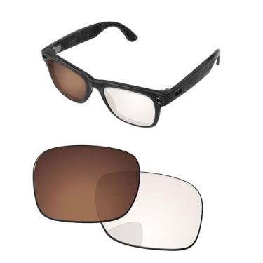 Imagem de PapaViva Lentes de substituição compatíveis com óculos inteligentes Ray-Ban Meta Wayfarer RW4006 50 mm marrom fotocromático azul com bloqueio de luz Pro+