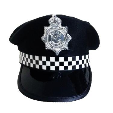 Imagem de Quepe Policial Preto Com Emblema Ajustável