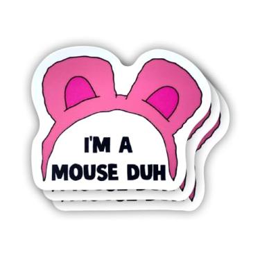 Imagem de (3 peças) Adesivo I'm a Mouse Duh com frases motivacionais sarcásticas com citação humorística decalque de vinil para Kindle, laptop, garrafa de água, capacete rígido de telefone, adesivo de citação