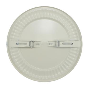 Imagem de ActyGo Tampa de tubo de combustão de tubo de fogão de lareira branca de metal (versão atualizada) 6719900 serve para tampa de combustão ajustável de furo de 10 a 20 cm BM0026 BM0353 Tampões de chaminé