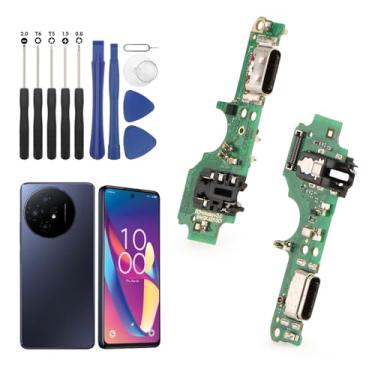 Imagem de Conector Dock para TCL 50XL 5G T702W T702M Cabo flexível de substituição para TCL 50XL 5G USB Charger Dock Board Connector com ferramentas (preto)